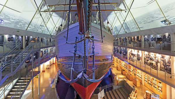 The ship Fram is on display at the Fram Polar Exploration Museum in Bygdoy.