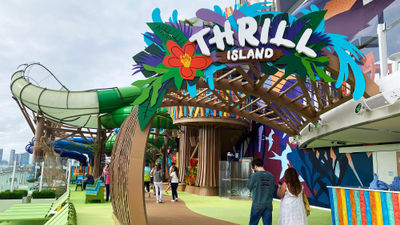The entrance to Thrill Island, one of the neighborhoods on Royal Caribbean's Icon of the Seas.