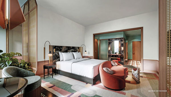A guestroom rendering at the Fairmont New Orleans. A guestroom rendering at the Fairmont New Orleans.