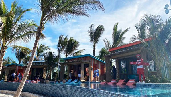 Hideout Cabanas on Hideaway Beach.