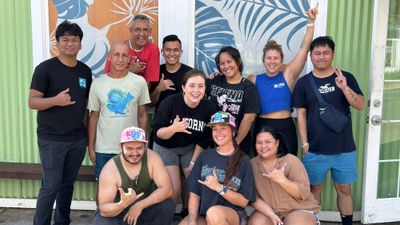 The Mala Ocean Tavern staff pause for a photo while working to ready the restaurant for reopening.