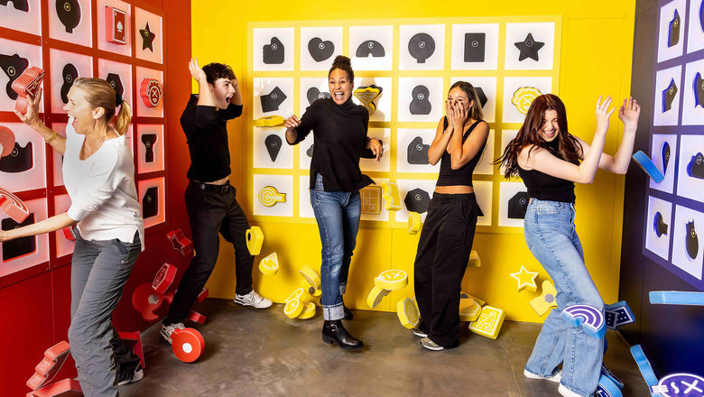 Play Playground at Luxor Hotel and Casino features more than 20 games, like Perfect Popper.