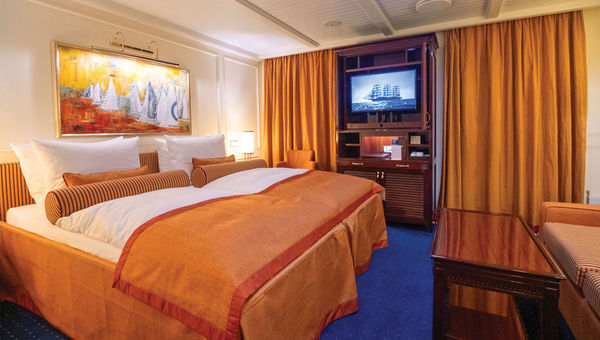 The ship's Junior Suites measure 248 square feet and offer ample storage space.