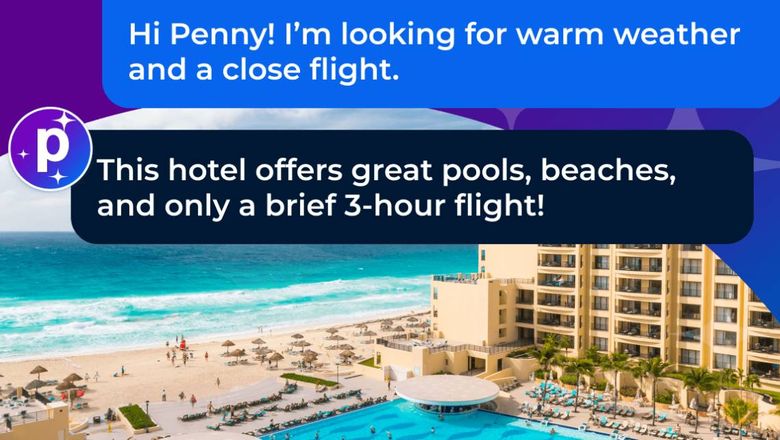 Penny the chatbot can be found on Priceline's homepage.