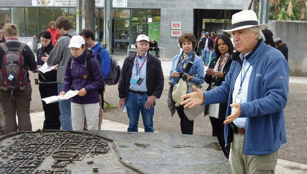 Israel's Ya'lla Tours guide addresses guests.