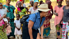 Travel Weekly's Nicole Edenedo joins the women of Dumbutu village near Kiang West National Park in The Gambia for a drum and dance circle.