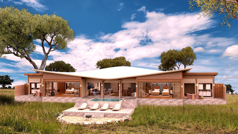 The family villa at One Nature Mara River, located on the Mara River in the northern Serengeti, Tanzania.