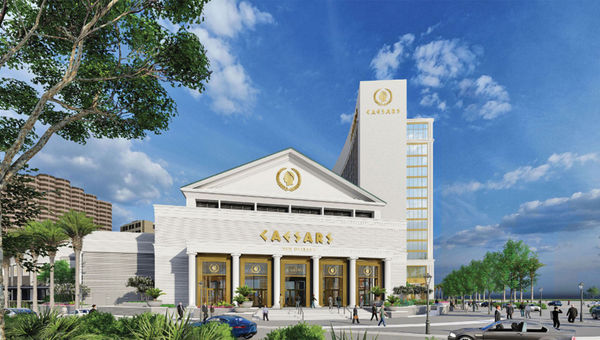 A rendering of the Caesars New Orleans, which is slated to open in September at the foot of Canal Street.