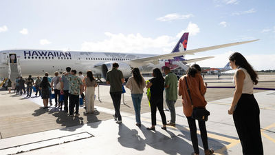 The 787-9 had its official welcome into the Hawaiian fleet at a celebration on Feb. 23.