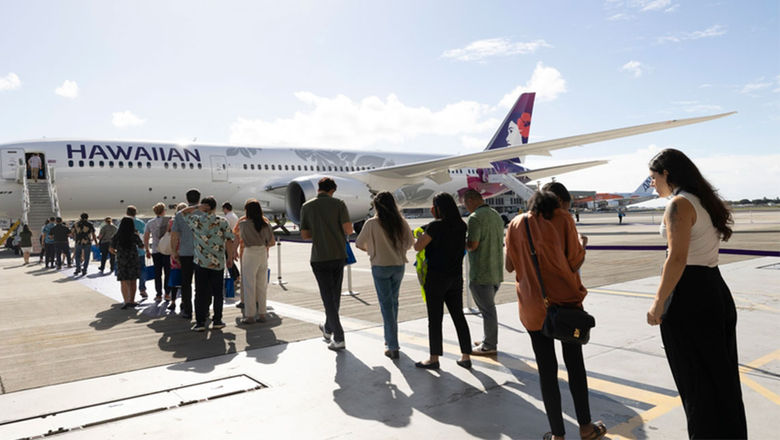 The 787-9 had its official welcome into the Hawaiian fleet at a celebration on Feb. 23.