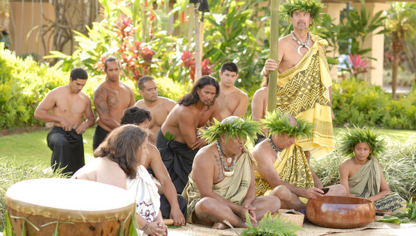 Hawaiian cultural practitioners and hotel executives take part in an awa ceremony, which the public is welcome to view. Hawaiian cultural practitioners and hotel executives take part in an awa ceremony, which the public is welcome to view.