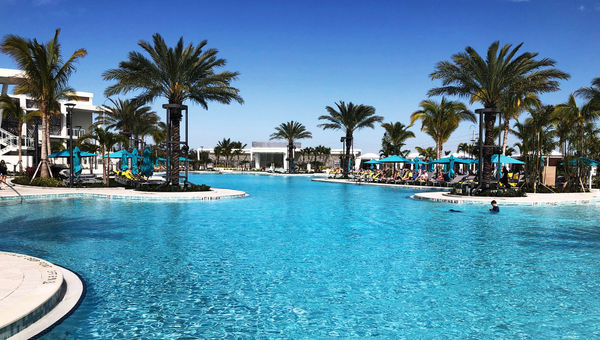 The 500,000-gallon Reflections pool is one of the outstanding amenities at the Sunseeker Resort Charlotte Harbor.