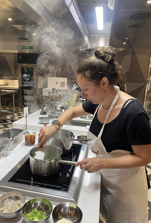 The author at work in the Carnival Kitchen on the Carnival Jubilee. The author at work in the Carnival Kitchen on the Carnival Jubilee.