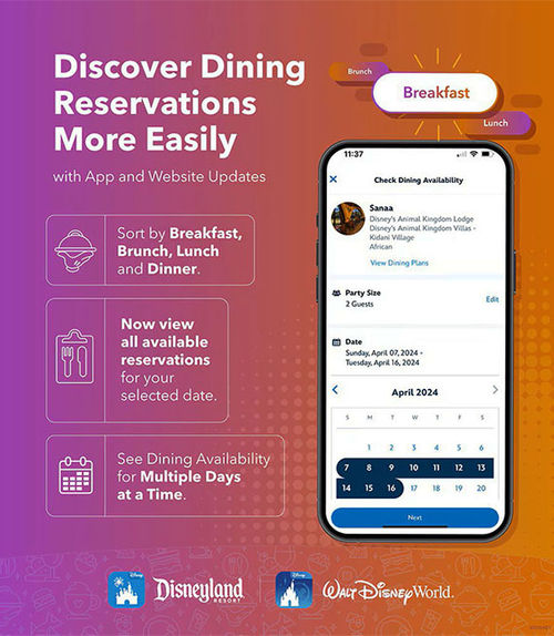 Disney makes it easier for guests to plan dining for their whole vacation
