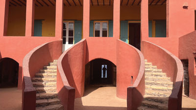 The House of Slaves museum and memorial site on Goree Island off the coast of Dakar, Senegal. The building was the largest slave-trade center during the transatlantic slave trade and now serves as a museum and a memorial for the lives lost during the centuries-long trade.