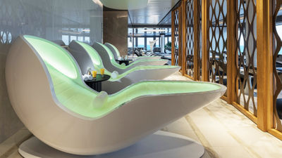 Four-senses loungers in the new thermal suite at the Mandara Spa and Salon aboard Norwegian Joy.