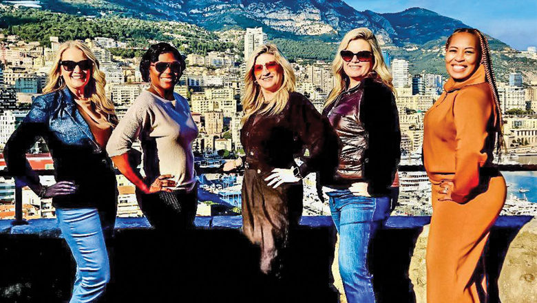 From left, Dream Vacations advisors Jen Altheide, LaTasha Henderson, Heather Edridge, Megan Curdy and Nikki Jones in Monaco.