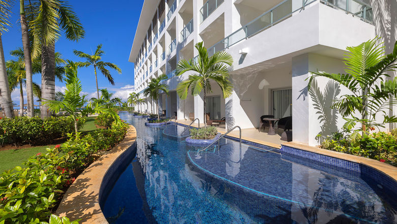 Swim-out suites at the Hideaway at Royalton Blue Waters in Montego Bay, Jamaica.
