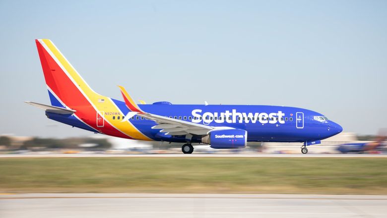 A Southwest Airlines plane. The airline and its flight attendants union came to an agreement on a new labor contract.