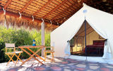 A glamping tent in the Palapas Casitas.