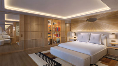 A rendering of Four Seasons Yacht's Seaview Suite.
