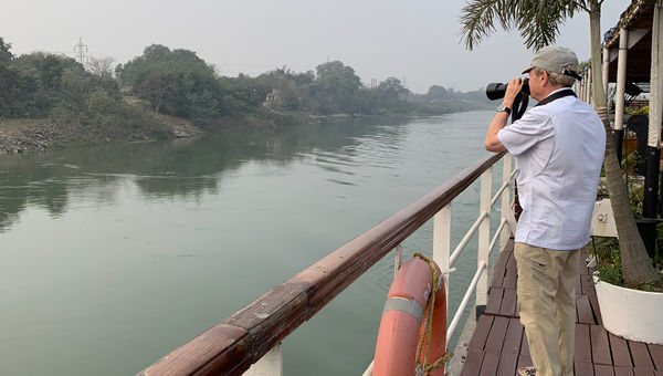 Raj Mahal's Sun Deck offered ample space to observe life on the river and along the river banks.