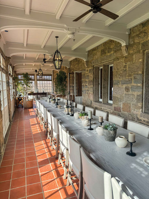 A dining area at the resort, where all meals will be vegan. A dining area at the resort, where all meals will be vegan.