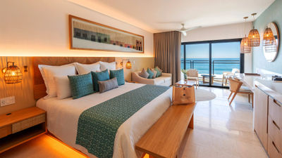 A guestroom at the newly opened Dreams Estrella del Mar Mazatlan Golf & Spa Resort.