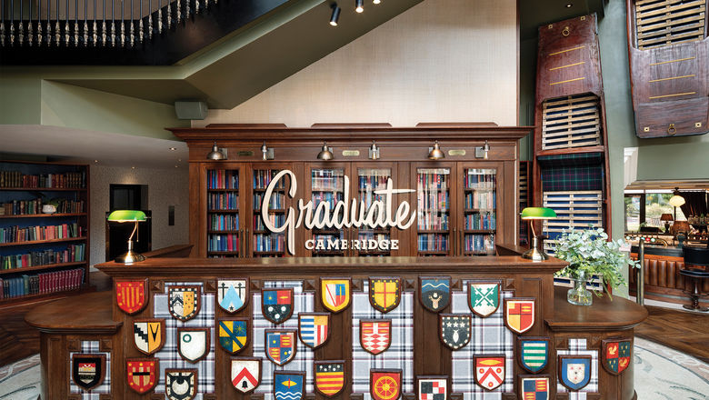 The check-in desk at the Graduate Cambridge in the U.K.