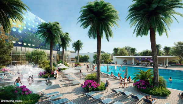 Rendering of the pool deck at Universal Stella Nova Resort.