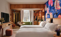 A guestroom at The BoTree Hotel in London, which is in the Tablet Hotels collection.
