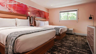An updated guestroom at the Bentley Hotel Southampton.