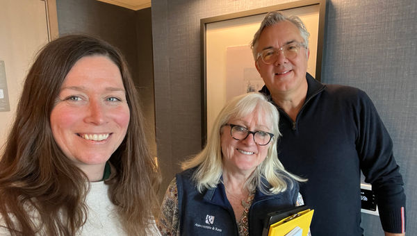 From left: Rebecca Tobin, the host of the Folo podcast; Ann Epting, Abercrombie & Kent's senior vice president of private jet and special interest travel; and Rob Clabbers, president of Q Cruises + Travel, in Portland, Ore. From left: Rebecca Tobin, the host of the Folo podcast; Ann Epting, Abercrombie & Kent's senior vice president of private jet and special interest travel; and Rob Clabbers, president of Q Cruises + Travel, in Portland, Ore.