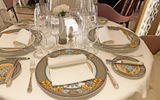 Custom Versace tableware in Compass Rose.