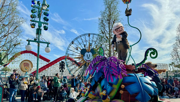 The “Up”-themed float during new parade, "Better Together: A Pixar Pals Celebration!"