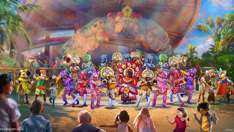 A Junkanoo group will perform for guests and meet up with traditional Disney characters donned in Junkanoo costumes.