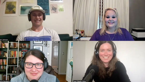 Clockswise from top left: Sam Johnson and Gayle Smith of Prescription Travel, host Rebecca Tobin and retail editor Jamie Biesaiada on a Folo by Travel Weekly episode to discuss training and mentorship of new advisors. Clockswise from top left: Sam Johnson and Gayle Smith of Prescription Travel, host Rebecca Tobin and retail editor Jamie Biesaiada on a Folo by Travel Weekly episode to discuss training and mentorship of new advisors.