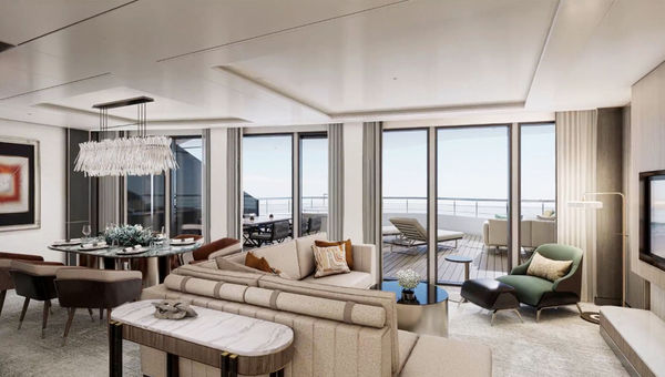 A rendering of an Owners Suite on the Ilma. A rendering of an Owners Suite on the Ilma.