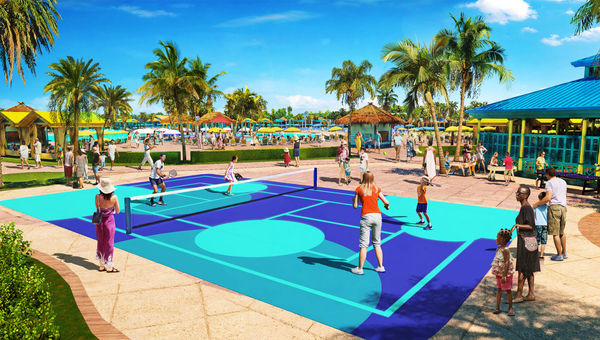 The Sports Court area will have pickleball, volleyball and basketball.