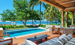 The new beachfront villas at the St. Regis Punta Mita all feature private plunge pools and outdoor living areas.