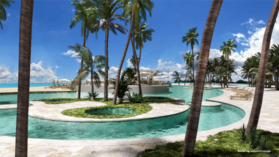 A rendering of the main pool at the Viva Miches by Wyndham, which will open in December.