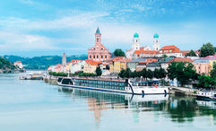 The AmaMagna in Passau, Germany. AmaWaterways will launch a partnership with Mandarin Oriental next year, giving guests the option to book pre- and post-cruise land programs.