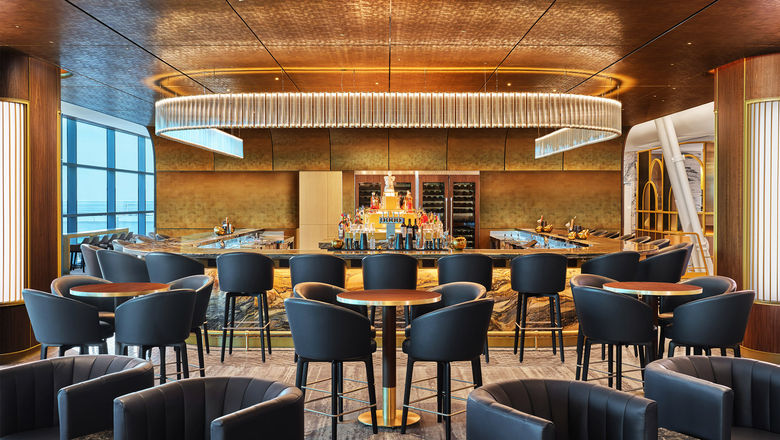 The bar in the Delta One Lounge at New York JFK.