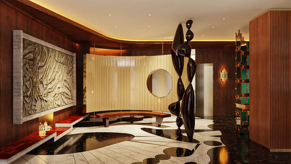 A rendering of The Manner's lobby. A rendering of The Manner's lobby.