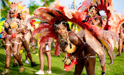 Dancers taking part in the Parade of Troupes in the Anguilla.