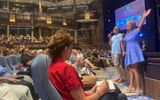 Royal Caribbean International CEO Michael Bayley and SVP of sales, trade support and service address advisors at a its Common Ground Q&A event on a preview cruise of the Utopia of the Seas.