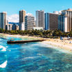 The 10-minute display can be viewed from Waikiki Beach.