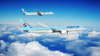 Korean Air's Boeing order includes 777-9 and 787-10 aircraft.
