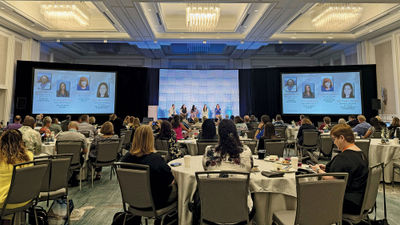 A panel of cruise line representatives addresses the crowd during Avoya Travel’s Million Dollar Showcase.