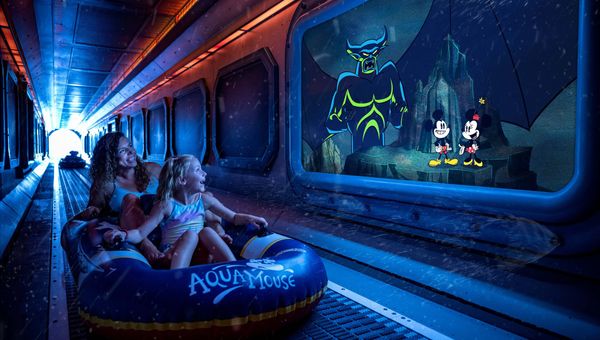 AquaMouse riders will see animated villains in hilarious situations. AquaMouse riders will see animated villains in hilarious situations.